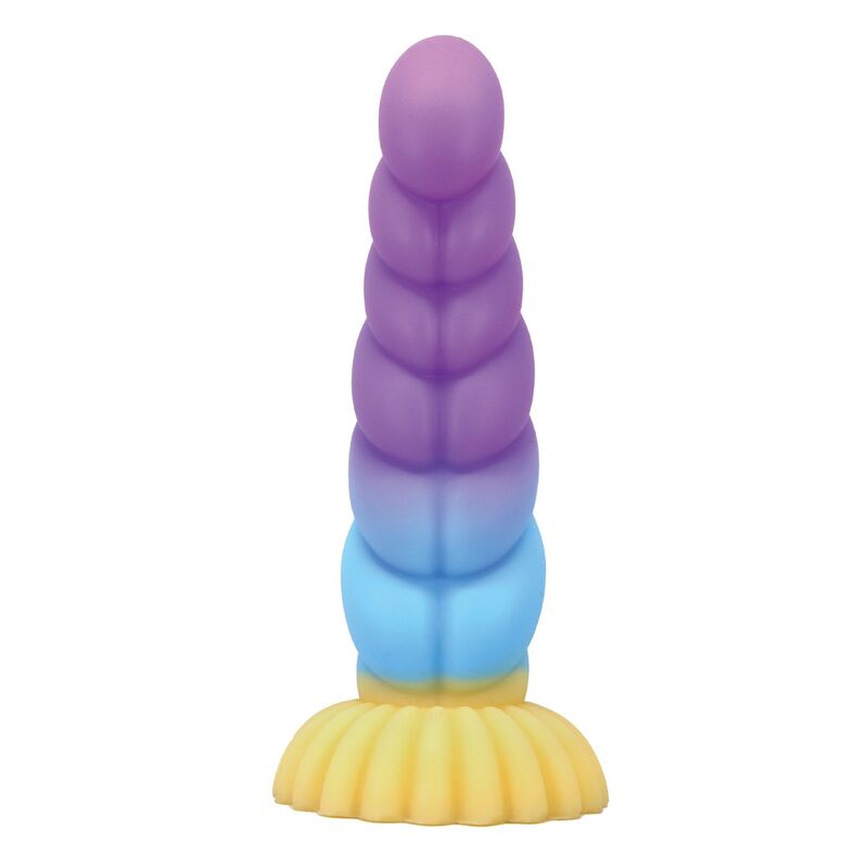 Power Monsters - Unicórnio Tricolor Fantasia de Silicone 22 cm Ø 5 cm