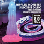 Power Monsters - Dildo Fantasia Void Python com Ventosa 20,5 cm Ø 5,2 cm Azul, Roxo e Rosa