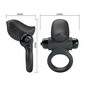 Pretty Love - Anel Vibratório para Pênis Adrien com 10 Funções - Preto