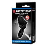 Pretty Love - Anel Vibratório para Pênis Adrien com 10 Funções - Preto