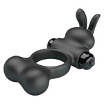Pretty Love - Anel Peniano Vibratório com Estimulador de Coelhinho, 10 Funções, Preto