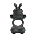 Pretty Love - Anel Peniano Vibratório com Estimulador de Coelhinho, 10 Funções, Preto