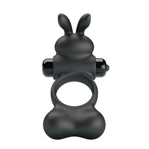Pretty Love - Anel Peniano Vibratório com Estimulador de Coelhinho, 10 Funções, Preto
