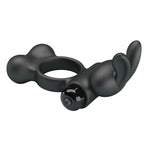 Pretty Love - Anel Peniano Vibratório com Estimulador de Coelhinho, 10 Funções, Preto