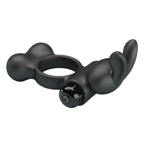 Pretty Love - Anel Peniano Vibratório com Estimulador de Coelhinho, 10 Funções, Preto