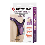 Pretty Love - Calcinha com Arnês Universal Roxa e Preta