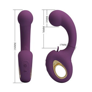 Pretty Love - Brynnlee Vibrador Recarregável com Estimulador Oral, 10 Vibrações e 5 Funções de Lambida, Roxo