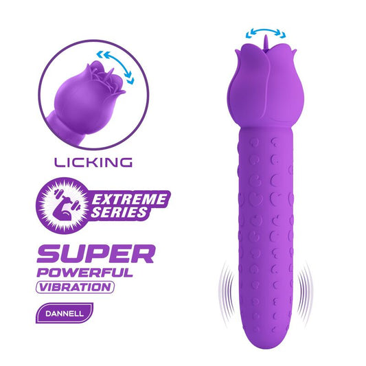 Pretty Love - Vibrador Estimulador Oral e Clitoriano Recarregável Dannell, Roxo