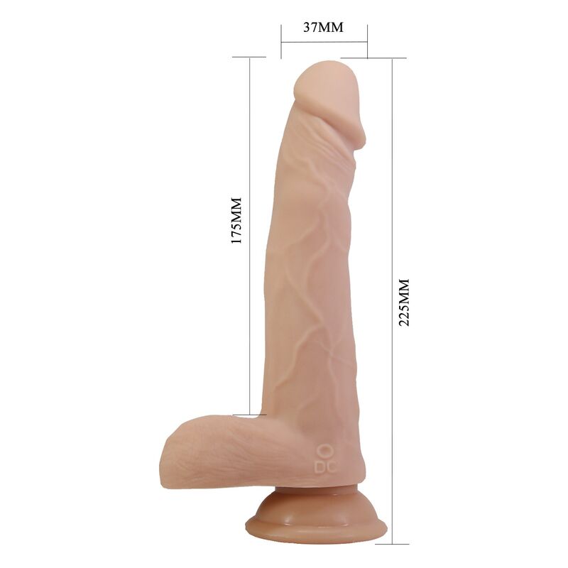 Pretty Love - Davey Dildo Vibratório com Controle Remoto, 22,5 cm Ø 4,8 cm Natural