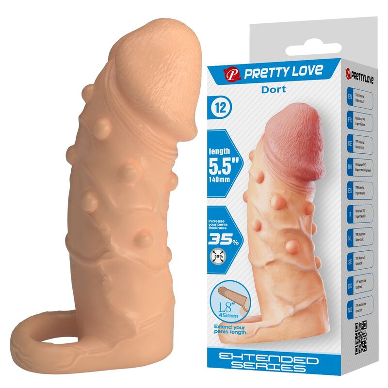 Pretty Love - Manga Extensora de Pênis Dort 14 cm Ø 4 cm Natural
