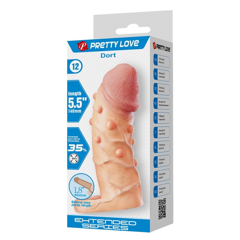 Pretty Love - Manga Extensora de Pênis Dort 14 cm Ø 4 cm Natural