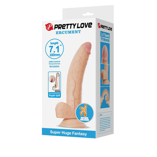 Pretty Love - Ellcument Dildo Flexível Realista 18 cm Ø 4,5 cm Tpe Natural