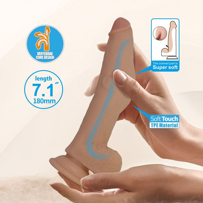 Pretty Love - Ellcument Dildo Flexível Realista 18 cm Ø 4,5 cm Tpe Natural