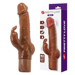 Pretty Love - Vibrador Realista em Formato de Coelho Ellison 22,6 cm Ø 4,2 cm Marrom