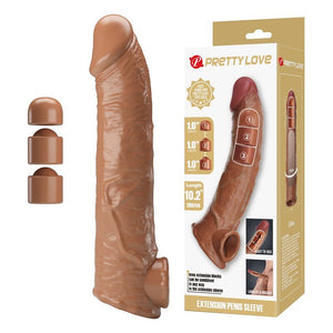 Pretty Love - Manga Extensora de Pênis Ajustável 26 cm Ø 4 cm Marrom