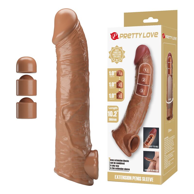 Pretty Love - Manga Extensora de Pênis Ajustável 26 cm Ø 4 cm Natural