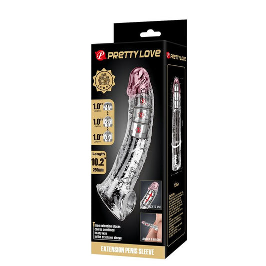 Pretty Love - Capa Extensora de Pênis Ajustável 26 cm Ø 4 cm Transparente