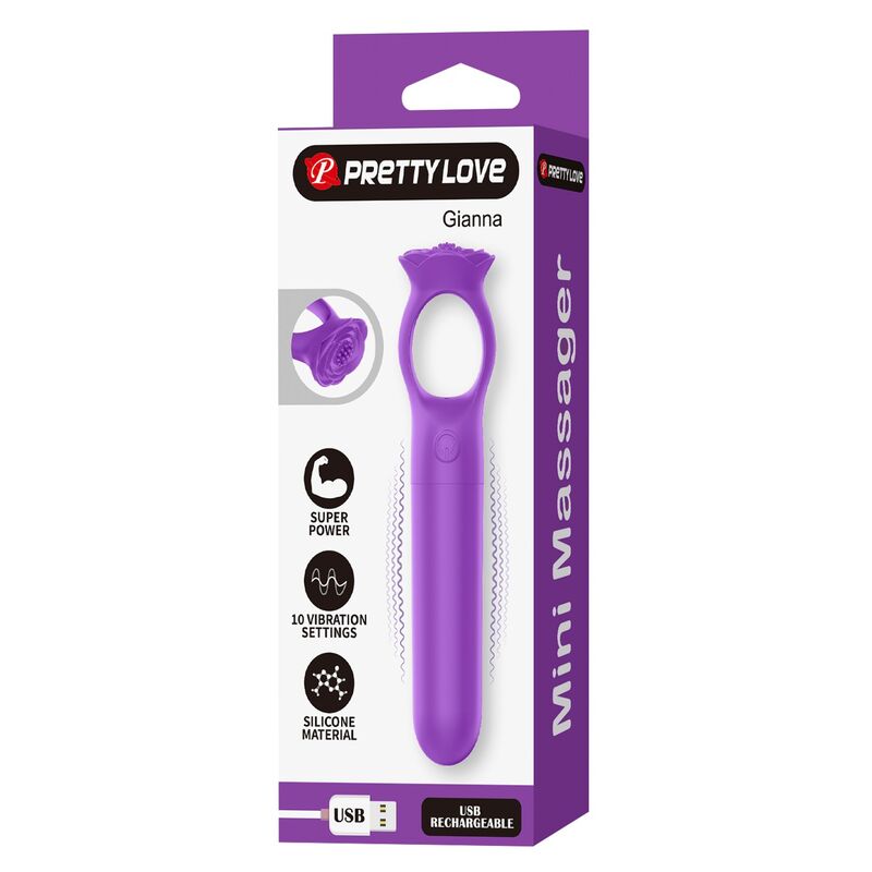 Pretty Love - Mini Vibrador Massageador Recarregável Giana Roxo