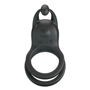 Pretty Love - Anel Peniano Vibratório Duplo Recarregável Goodwin Preto