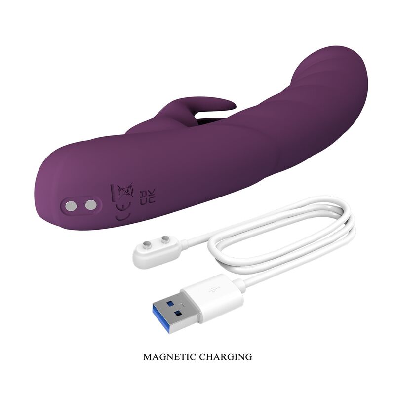 Pretty Love - Vibrador Coelho Recarregável Harper com 10 Funções - Roxo