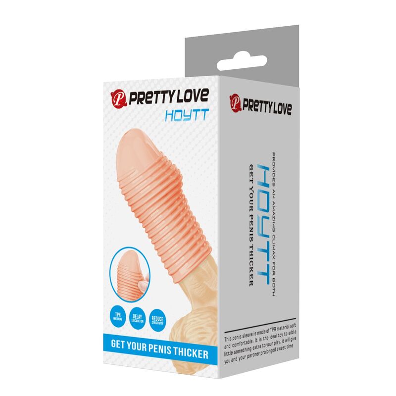 Pretty Love - Capa para Pênis Hottt para Aumentar o Aumento do Valor do Seu Pênis - Cor Natural