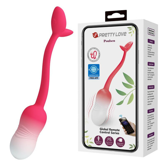 Pretty Love - Ovo Vibratório com Controle por App Pulsen, 12 Funções, Recarregável Via USB, Rosa