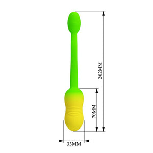 Pretty Love - Ovo Vibratório com Controle por Aplicativo Pulsen, 12 Funções, Recarregável Via USB, Verde-Amarelo