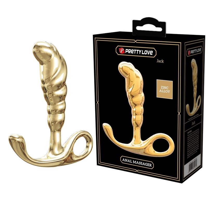 Pretty Love - Massageador de Próstata Jack em Liga de Zinco Dourado