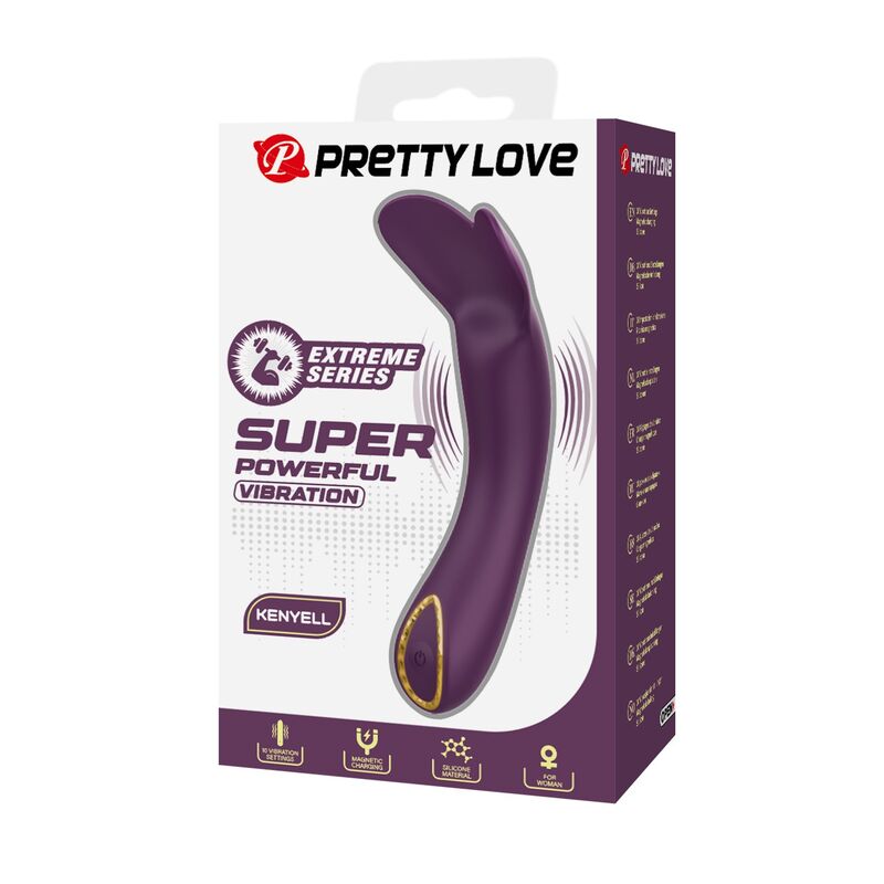 Pretty Love - Vibrador Recarregável Kenyell com 10 Funções - Roxo