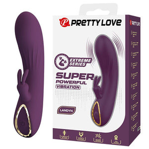 Pretty Love - Vibrador Coelho Recarregável Landyn com 10 Funções - Roxo