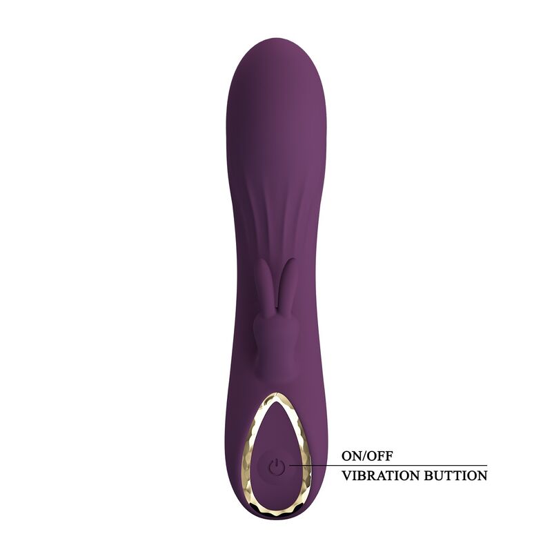 Pretty Love - Vibrador Coelho Recarregável Landyn com 10 Funções - Roxo