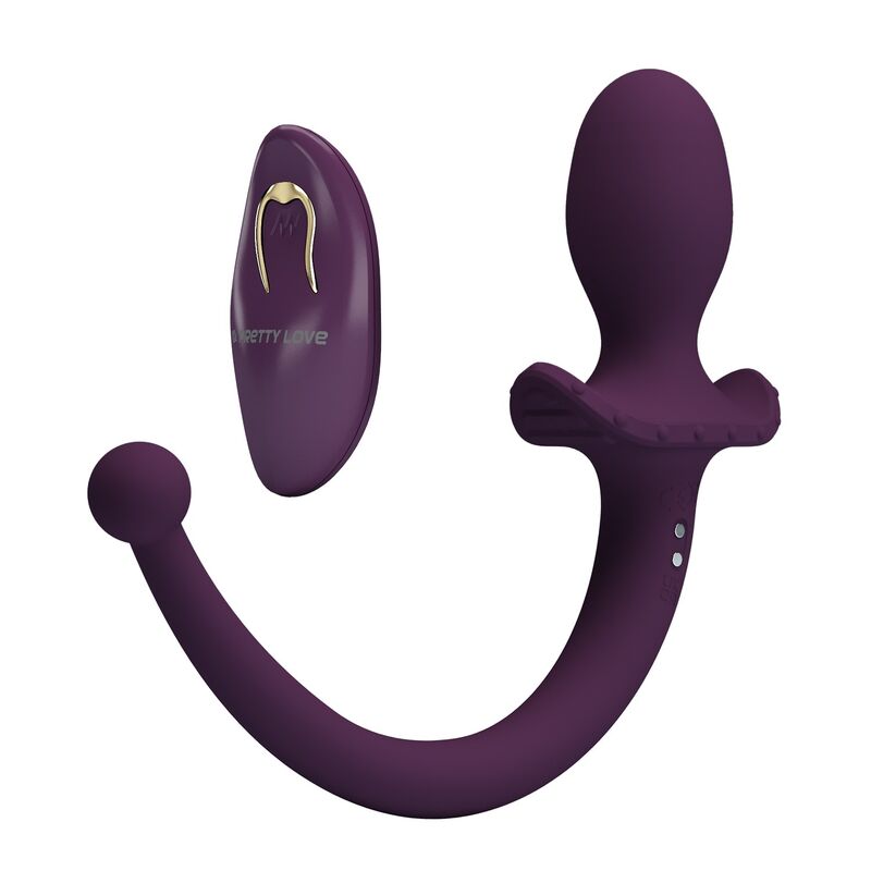 Pretty Love - Lioea Plug Anal Vibratório com Rabo 12 Funções Roxo com Controle Remoto