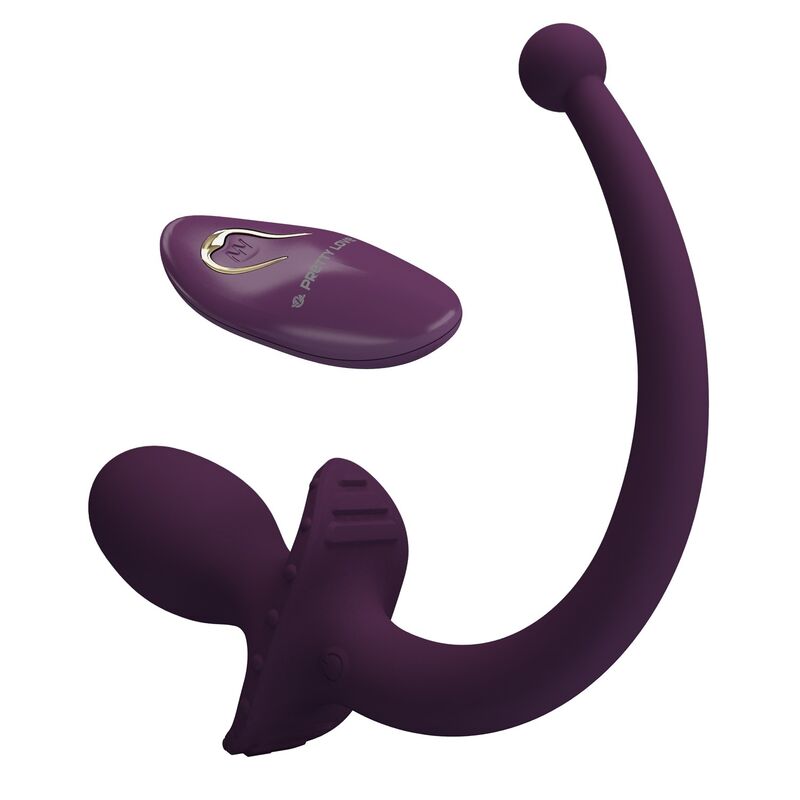 Pretty Love - Lioea Plug Anal Vibratório com Rabo 12 Funções Roxo com Controle Remoto