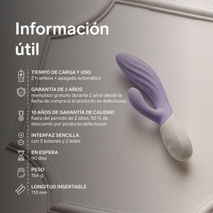 Lelo - Ina Twist Vibrador Duplo Coelho para Ponto G e Clitóris Lavanda