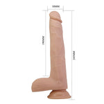 Pretty Love - Nolan Dildo Vibratório com Controle Remoto, 24,5 cm Ø 5 cm Natural
