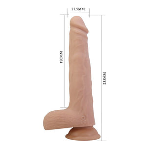 Pretty Love - Miles Dildo Vibratório com Controle Remoto, 23,5 cm Ø 4,8 cm Natural