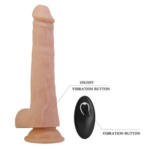 Pretty Love - Miles Dildo Vibratório com Controle Remoto, 23,5 cm Ø 4,8 cm Natural
