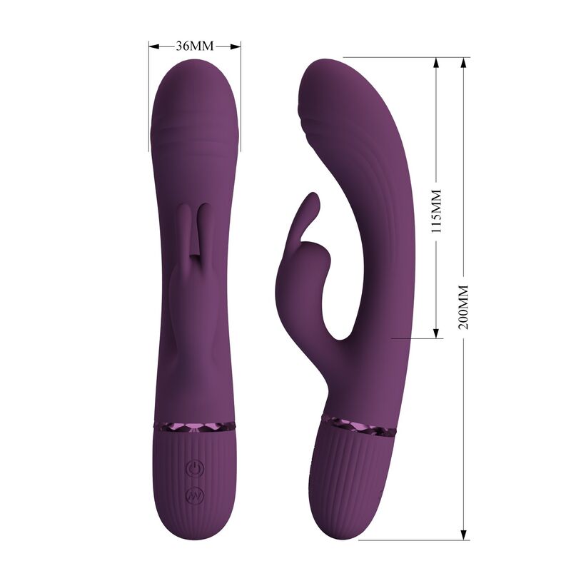 Pretty Love - Vibrador Coelho Recarregável Rocco com 10 Funções - Roxo