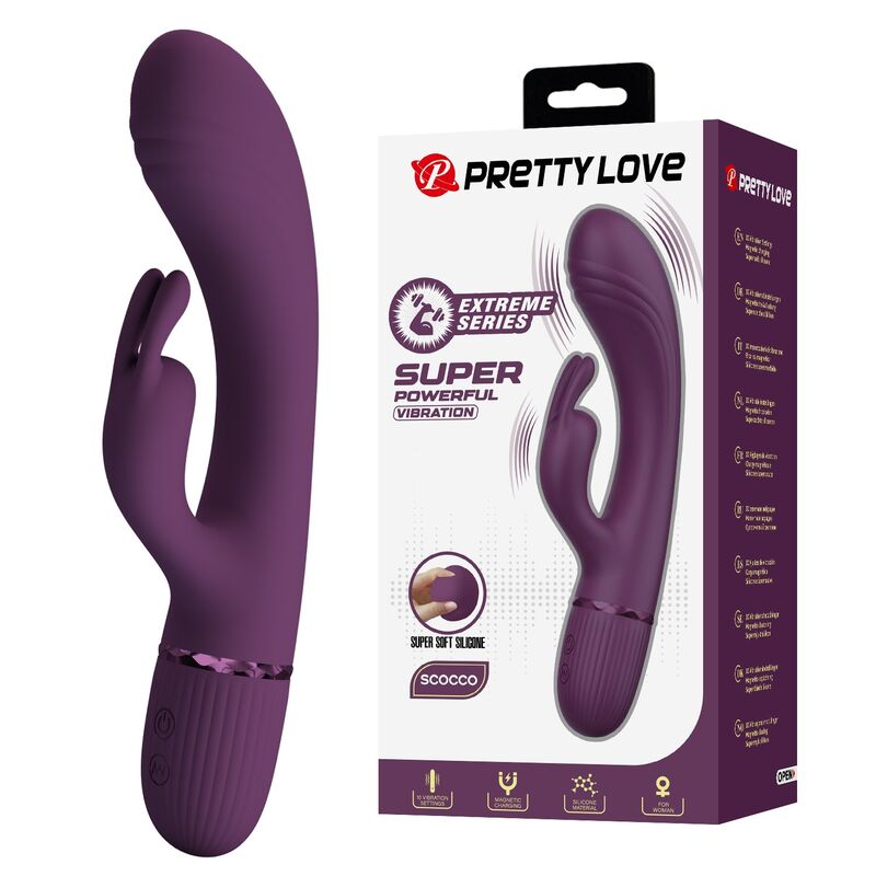 Pretty Love - Vibrador Coelho Recarregável Rocco com 10 Funções - Roxo