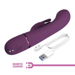 Pretty Love - Vibrador Coelho Recarregável Rocco com 10 Funções - Roxo