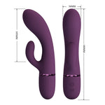 Pretty Love - Margie Vibrador Coelho Recarregável com 10 Funções Roxo