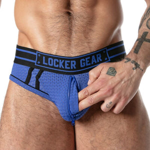 Locker Gear - Cueca Susperlor de Malha Esportiva Azul L