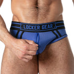 Locker Gear - Cueca Susperlor de Malha Esportiva Azul L