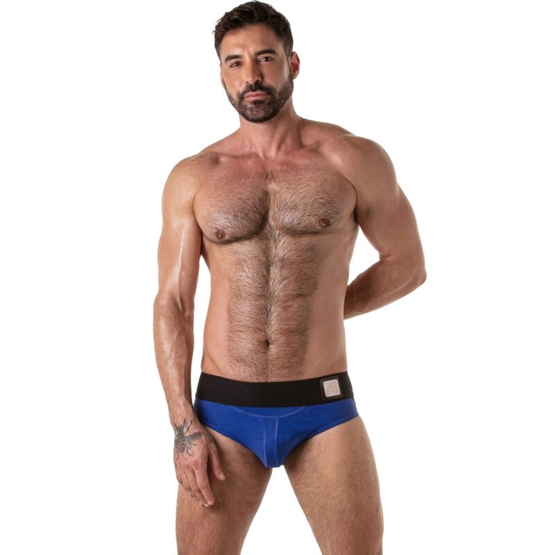 Locker Gear - Cueca Jockstrap Azul com Cós Largo Tamanho XL