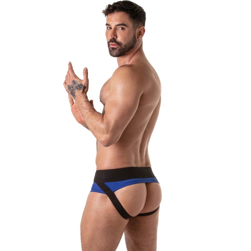 Locker Gear - Cueca Jockstrap Azul com Cós Largo Tamanho XL