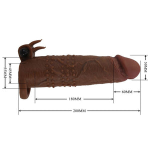 Pretty Love - Capa Vibratória para Pênis Quillon 20 cm Ø 4 cm Marrom