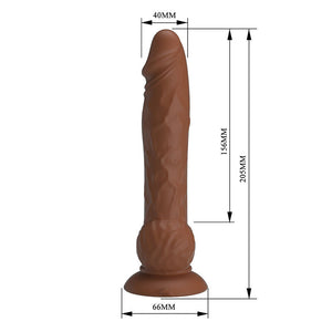 Pretty Love - Eren, Dildo Vibratório com Empurração, 20,5 cm Ø 4,5 cm, Marrom