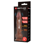Pretty Love - Eren, Dildo Vibratório com Empurração, 20,5 cm Ø 4,5 cm, Marrom