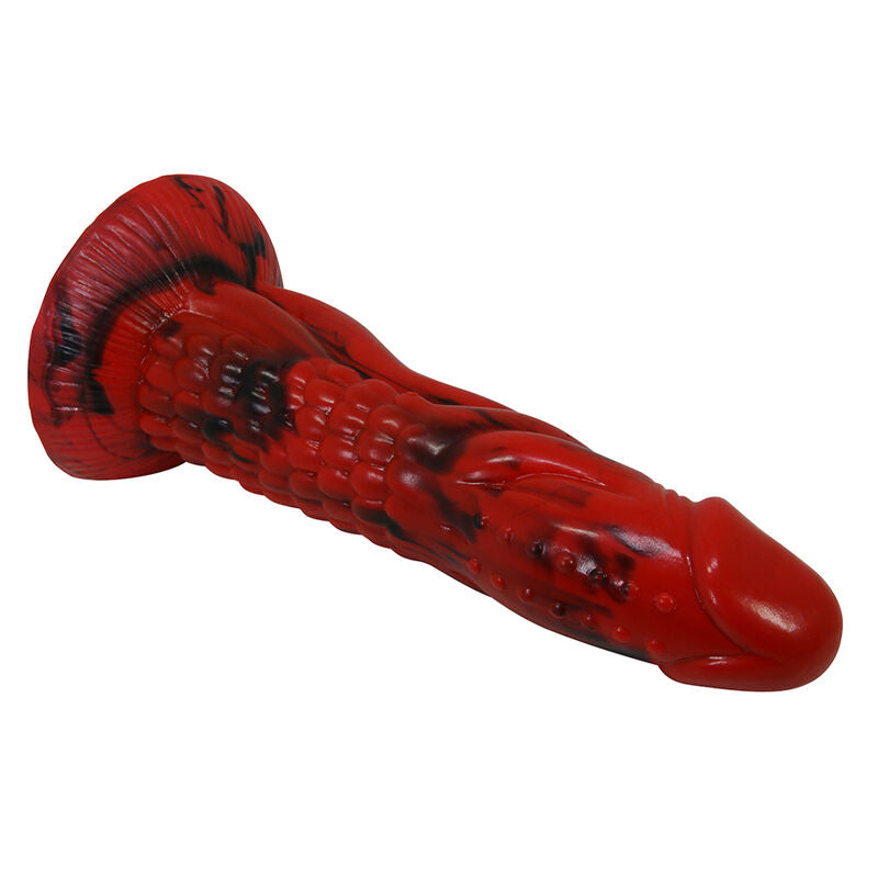Power Monsters - Dildo Fantasia Minotauro com Ventosa 21 cm Ø 5 cm Vermelho e Preto
