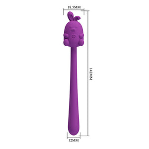 Pretty Love - Bastão Vibrador Flexível com Coelhinho Fofo, Recarregável Via USB, Roxo